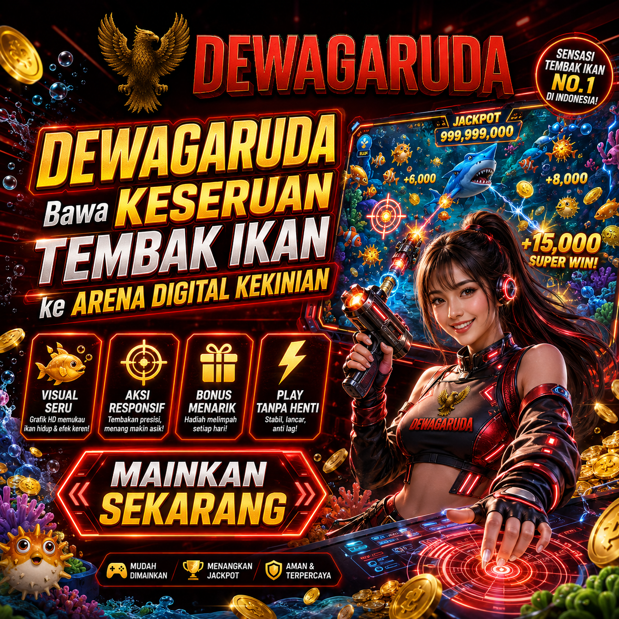 Arena tembak ikan DEWAGARUDA dengan visual laut penuh warna